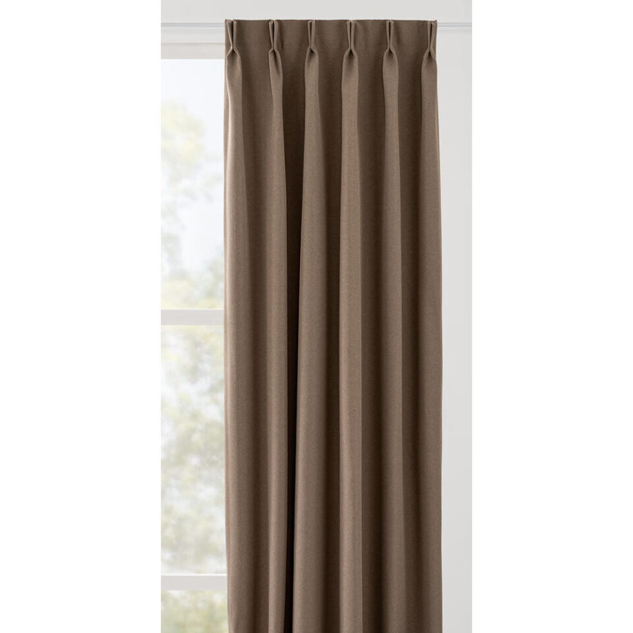 Leen Bakker - Gordijnstof Ribe - Zandkleurig - Polyester - Bruin - B150 Cm Leen Bakker - Gordijnstof Ribe - Zandkleurig - Polyester - Bruin - B150 Cm afbeelding 1