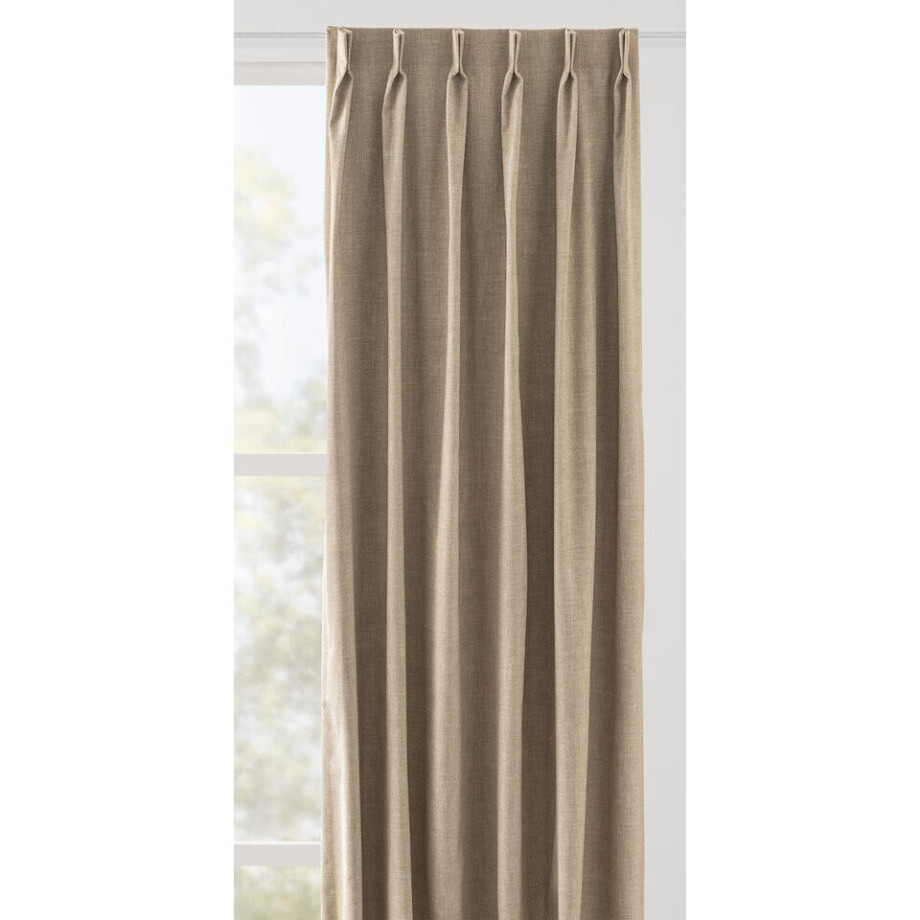 Leen Bakker - Gordijnstof Emiel - Zand - Polyester - Beige - B150 Cm Leen Bakker - Gordijnstof Emiel - Zand - Polyester - Beige - B150 Cm afbeelding 1