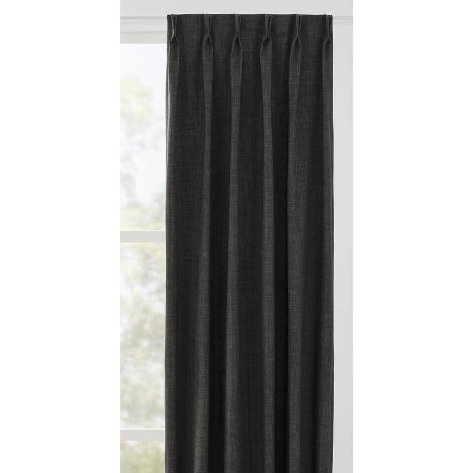 Leen Bakker - Gordijnstof Thom - Antraciet - Polyester - Grijs - B150 Cm Leen Bakker - Gordijnstof Thom - Antraciet - Polyester - Grijs - B150 Cm afbeelding 1
