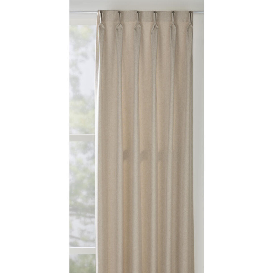 Leen Bakker - Gordijnstof Loom Lichtdoorlatend - Polyester/Gerecycled Kunststof - Beige - B150 Cm afbeelding 1