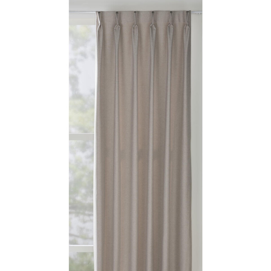 40% korting - Leen Bakker - Gordijnstof Lunora Lichtdoorlatend - Greige - Gerecycled Kunststof/Polyester - Beige#Grijs - H300 Cm afbeelding 1
