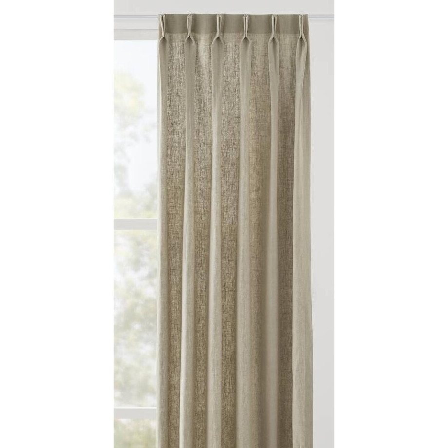 Leen Bakker - Gordijnstof Moos Lichtdoorlatend - Naturel - Linnen - Beige - B145 Cm afbeelding 1