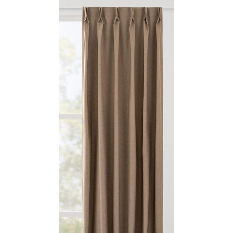 Leen Bakker - Gordijnstof Vince - Polyester - Taupe - B150 Cm Leen Bakker - Gordijnstof Vince - Polyester - Taupe - B150 Cm afbeelding 1