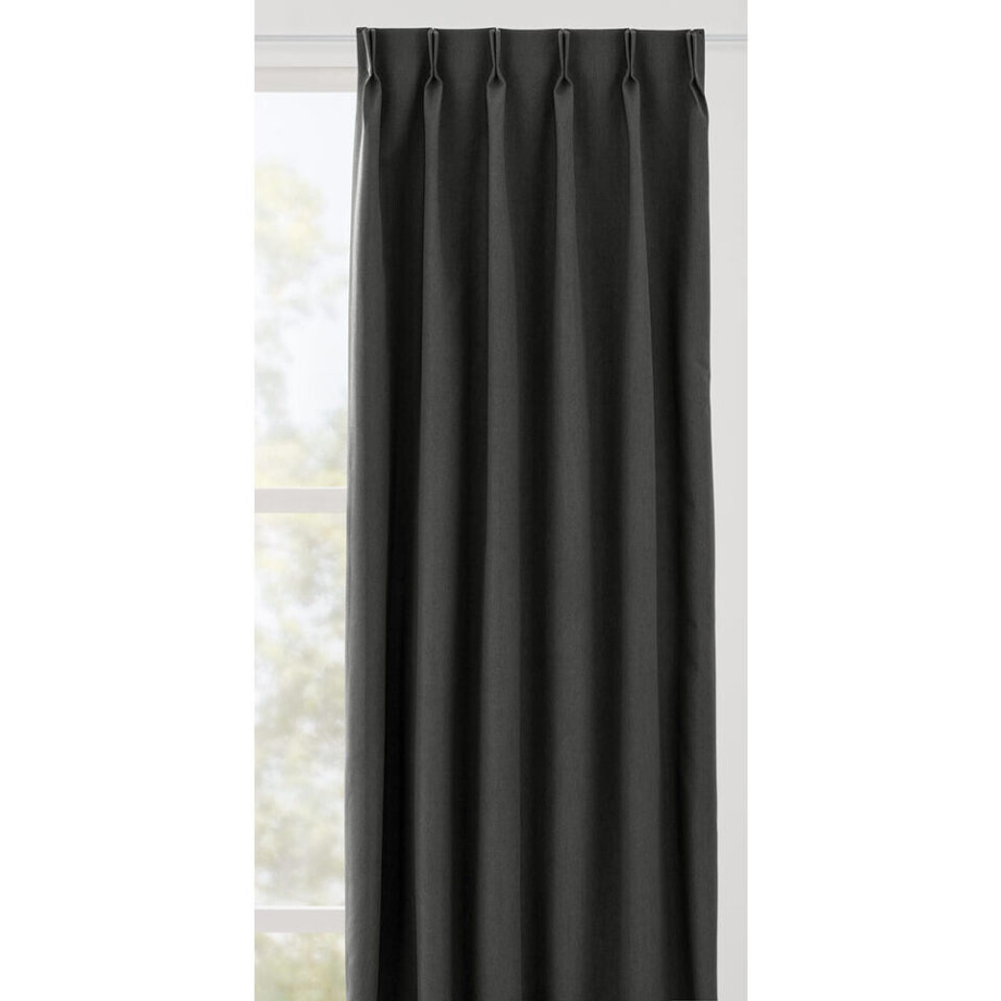 Leen Bakker - Gordijnstof Mik - Antraciet - Polyester - Grijs - B140 Cm Leen Bakker - Gordijnstof Mik - Antraciet - Polyester - Grijs - B140 Cm afbeelding 1