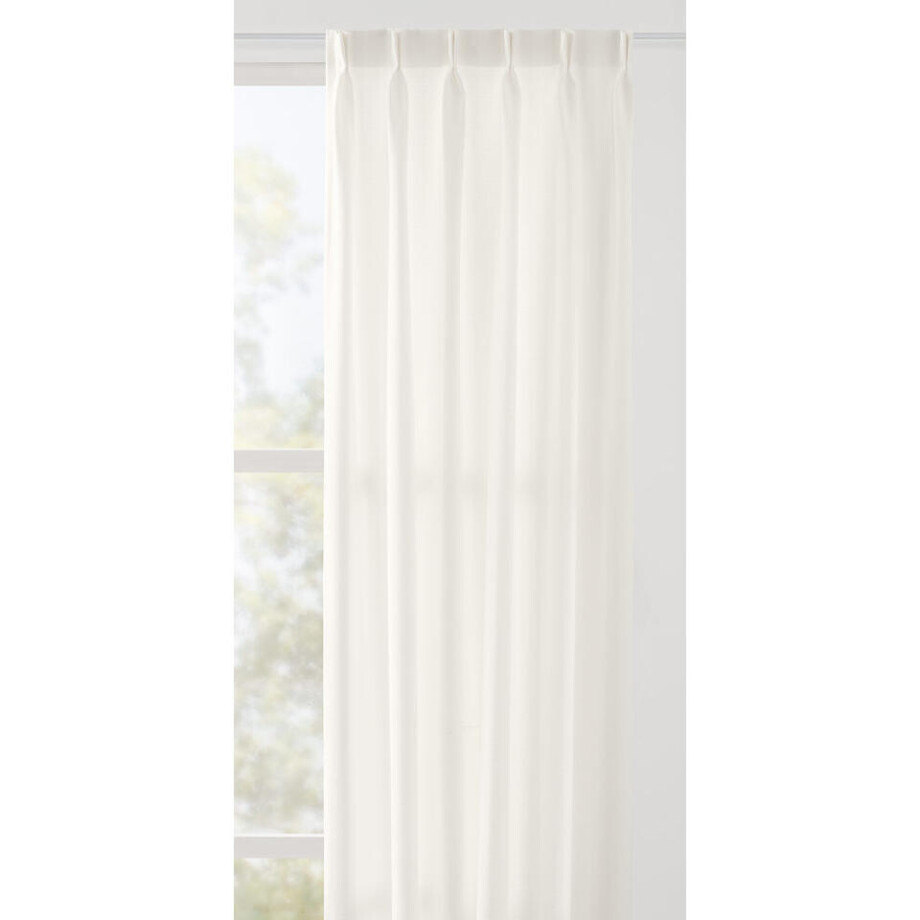 Leen Bakker - Gordijnstof Thomas - Off-white - Polyester - Wit - B150 Cm afbeelding 1