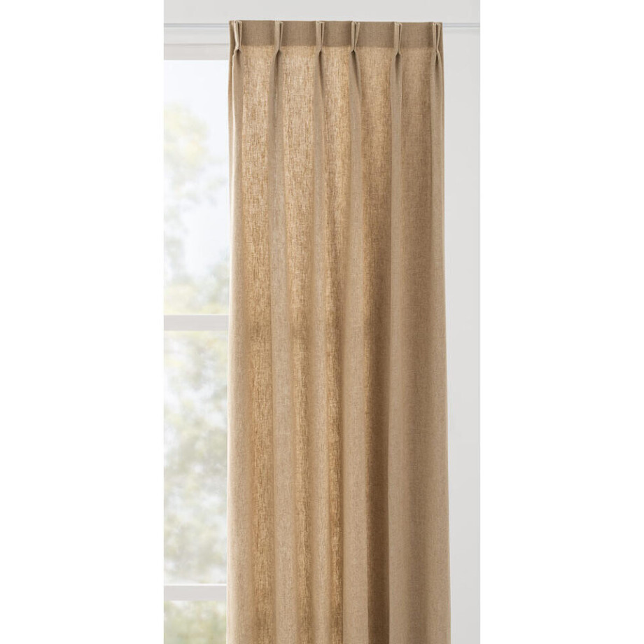 Leen Bakker - Gordijnstof Lina - Ecru - Polyester/Linnen - Crème - B140 Cm afbeelding 1
