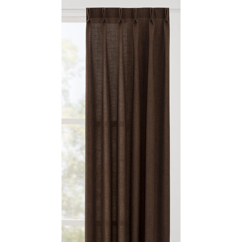 Leen Bakker - Gordijnstof Thomas - Donker - Polyester - Bruin - B150 Cm afbeelding 1