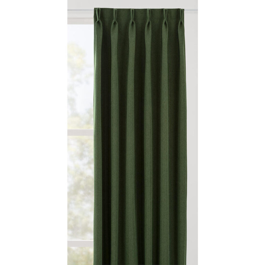 Leen Bakker - Gordijnstof Eric - Donker - Polyester - Groen - B150 Cm afbeelding 1