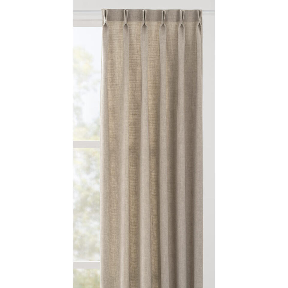 Leen Bakker - Gordijnstof Thomas - Polyester - Taupe - B150 Cm Leen Bakker - Gordijnstof Thomas - Polyester - Taupe - B150 Cm afbeelding 1