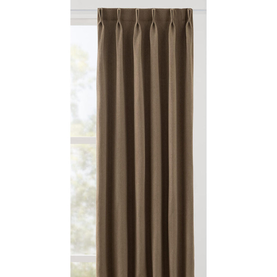 Leen Bakker - Gordijnstof Floris Semi-verduisterend - Polyester - Taupe - B150 Cm afbeelding 1