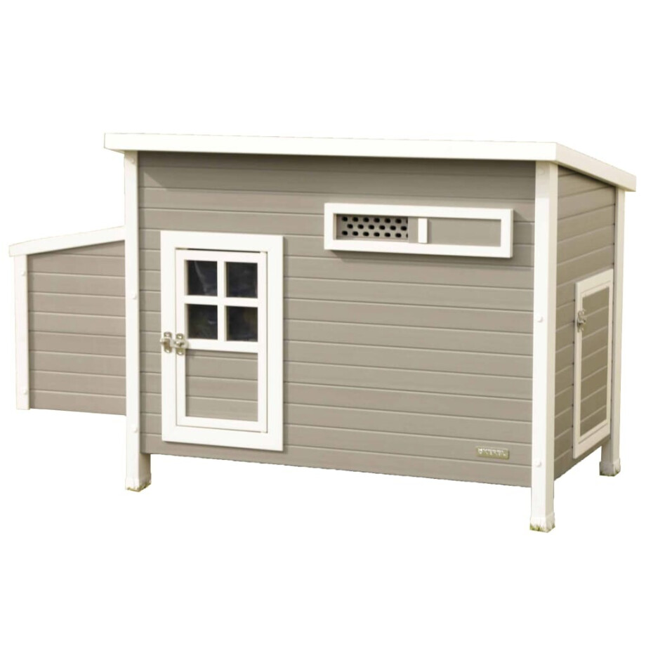 Kerbl ECO Kippenhok Barney 137x73x83 cm kunststof grijs en wit afbeelding 1