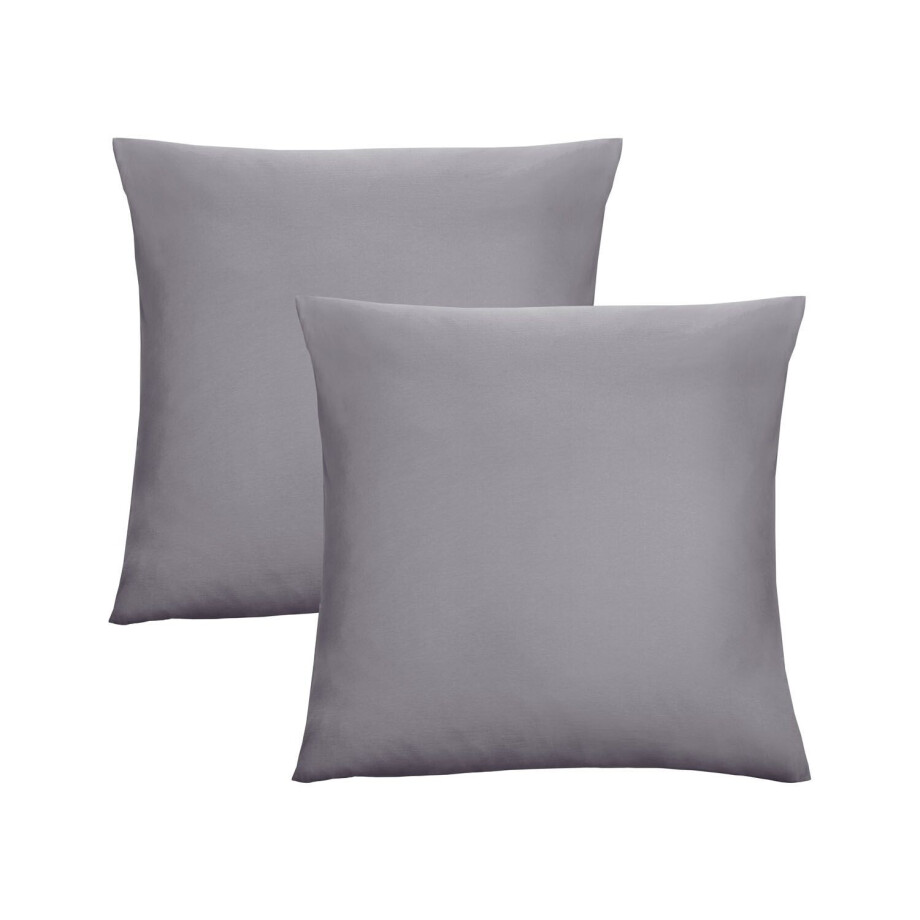Biberna Fijne jersey kussenhoes (Zilvergrijs, 40x40) afbeelding 1