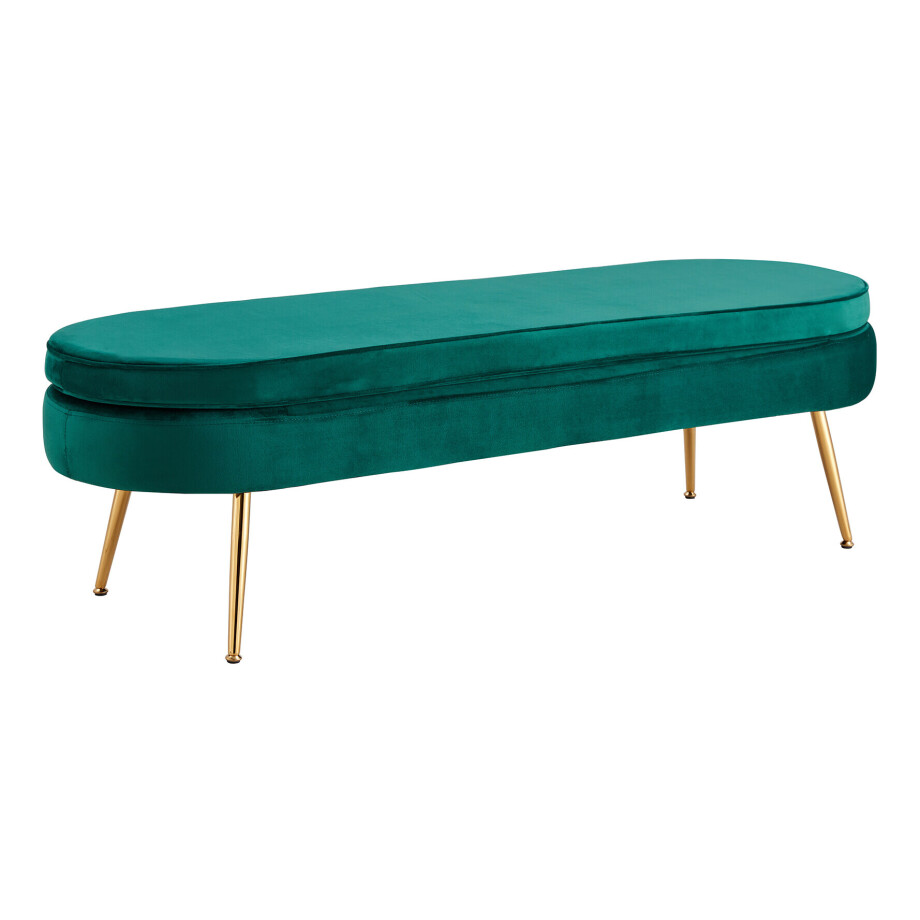 Artistiq Bankje 'Ignacio' Velvet, 142cm, kleur groen afbeelding 1