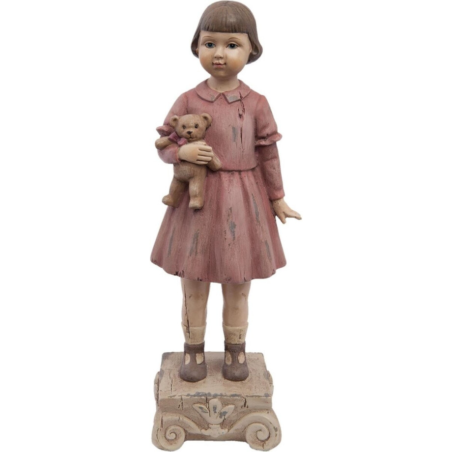 Clayre & Eef Beeld Meisje 9x7x24 cm Roze Polyresin afbeelding 1