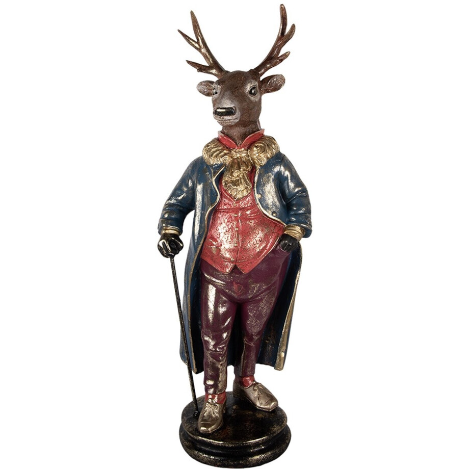 Clayre & Eef Decoratie Beeld Hert 25x18x66 cm Bruin Kunststof afbeelding 1