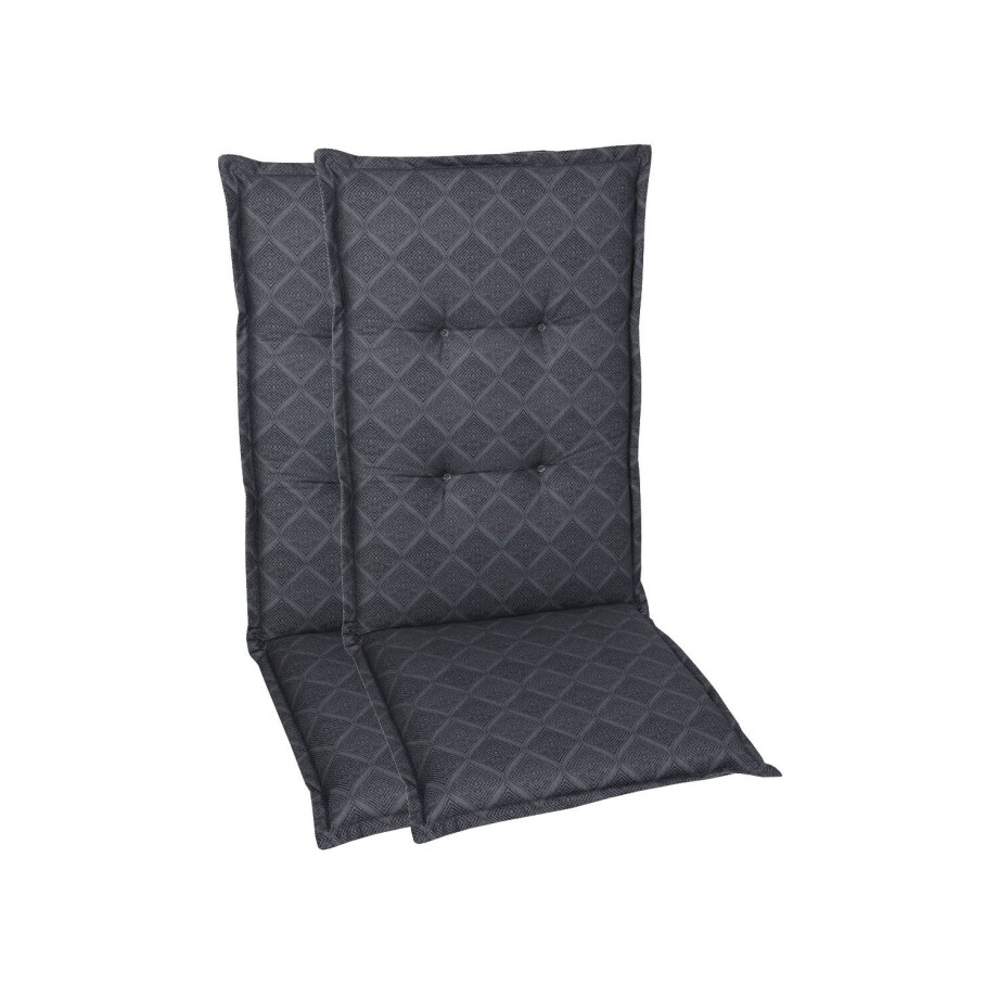 GO-DE Textil Tuinkussen (Stoelkussens voor stoelen met een normale rugleuning, Antraciet) afbeelding 1