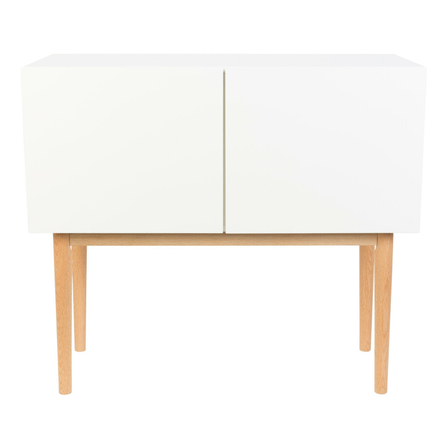 Zuiver Dressoir 'High on Wood' 90cm, kleur Glossy White Zuiver Dressoir 'High on Wood' 90cm, kleur Glossy White afbeelding 1