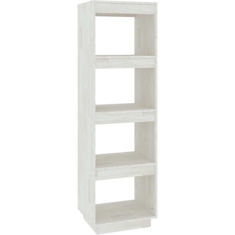 vidaXL - Boekenkast/kamerscherm - 40x35x135 - cm - massief - grenenhout - wit afbeelding 1