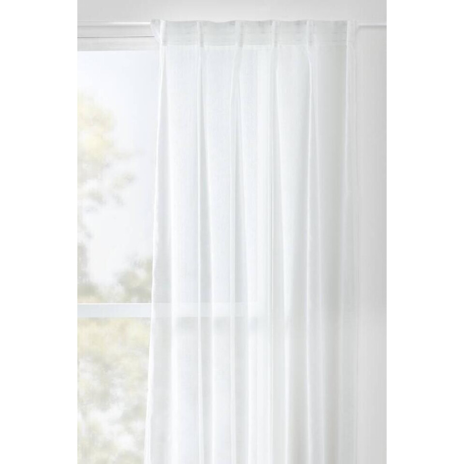 Leen Bakker - Gordijn Britt - Ecru - 280x140 Cm (1 Stuk) - Polyester - Wit Leen Bakker - Gordijn Britt - Ecru - 280x140 Cm (1 Stuk) - Polyester - Wit afbeelding 1