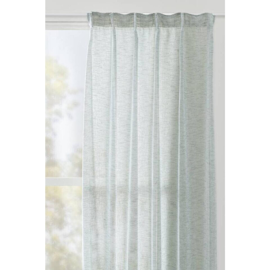 Leen Bakker - Gordijn Viola - Grijs - 140x280 Cm (1 Stuk) - Polyester - Groen afbeelding 1