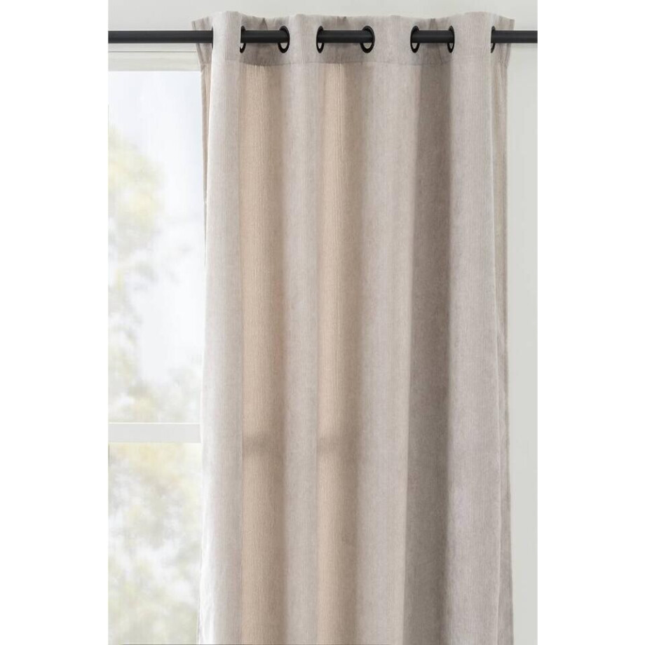 Leen Bakker - Gordijn Indy - Zand - 140x280 Cm (1 Stuk) - Polyester - Beige afbeelding 1