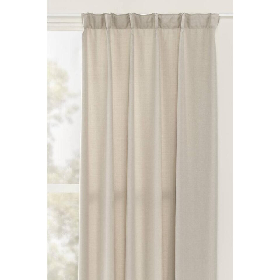 Leen Bakker - Gordijn Julian - 140x280 Cm (1 Stuk) - Polyester - Beige Leen Bakker - Gordijn Julian - 140x280 Cm (1 Stuk) - Polyester - Beige afbeelding 1