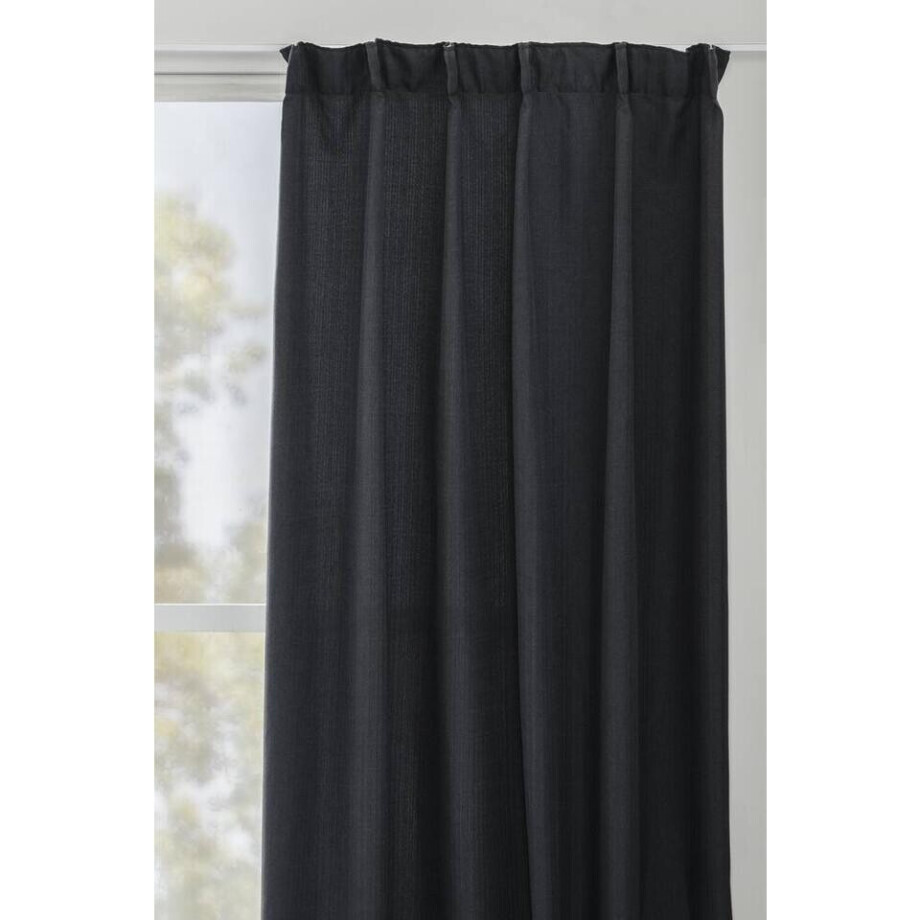 Leen Bakker - Gordijn Julian - 140x280 Cm (1 Stuk) - Polyester - Zwart afbeelding 1