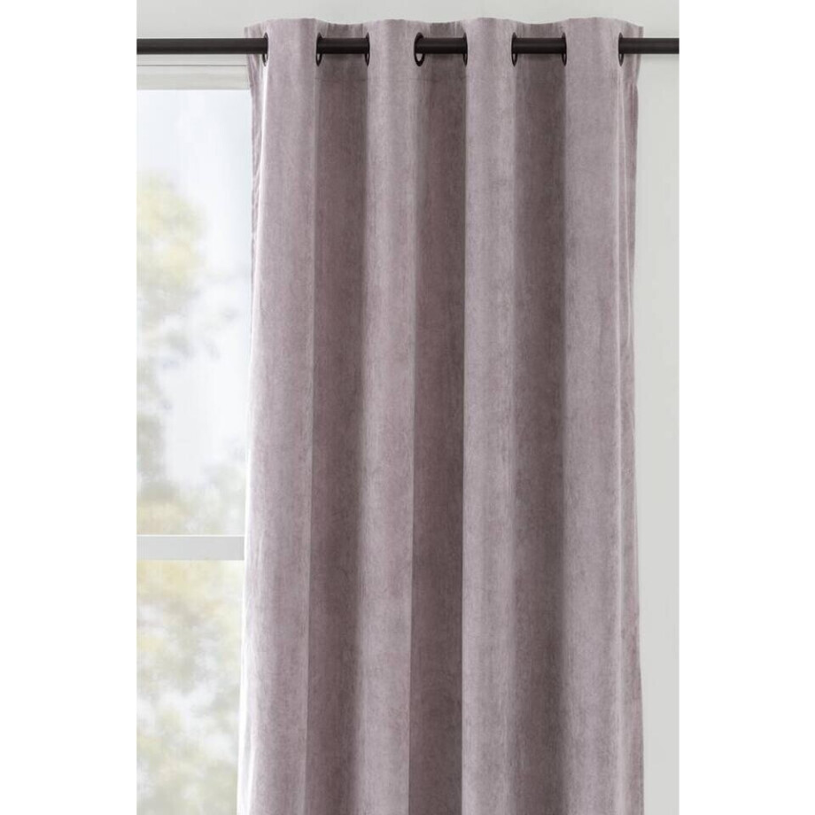 1+1 Gratis Leen Bakker - Gordijn Maya - Oud - 140x280 Cm (1 Stuk) - Polyester - Roze afbeelding 1