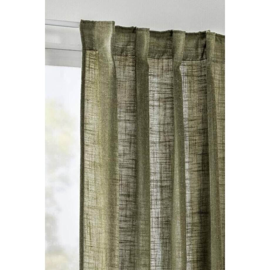 1+1 Gratis Leen Bakker - Gordijn Dante - 140x280 Cm (1 Stuk) - Polyester - Groen 1+1 Gratis Leen Bakker - Gordijn Dante - 140x280 Cm (1 Stuk) - Polyester - Groen afbeelding 1