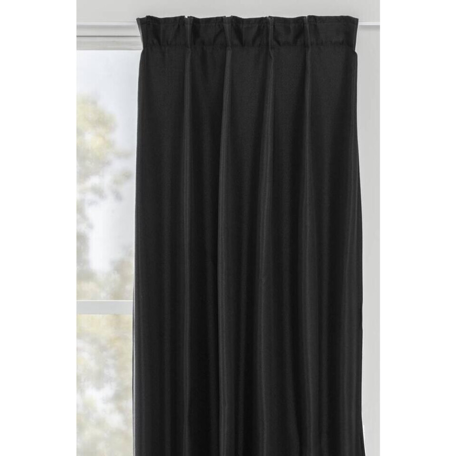 Leen Bakker - Gordijn Luca - 140x280 Cm (1 Stuk) - Polyester - Zwart afbeelding 1