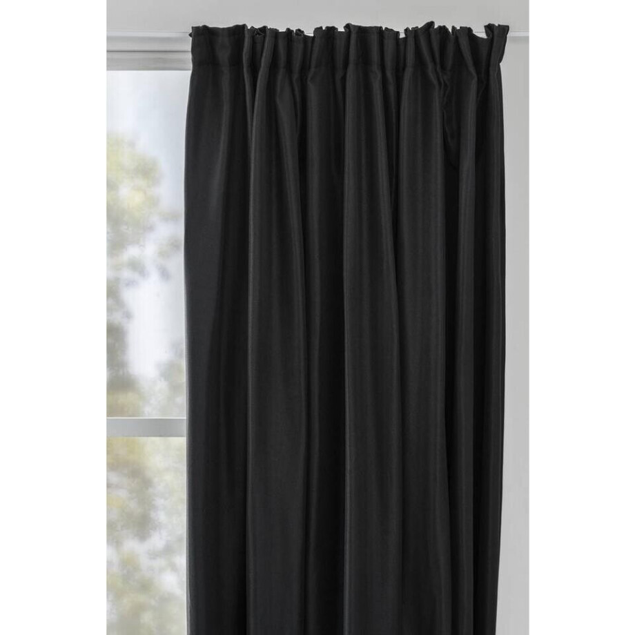 Leen Bakker - Gordijn Luca XL - 280x280 Cm (1 Stuk) - Polyester - Zwart afbeelding 1