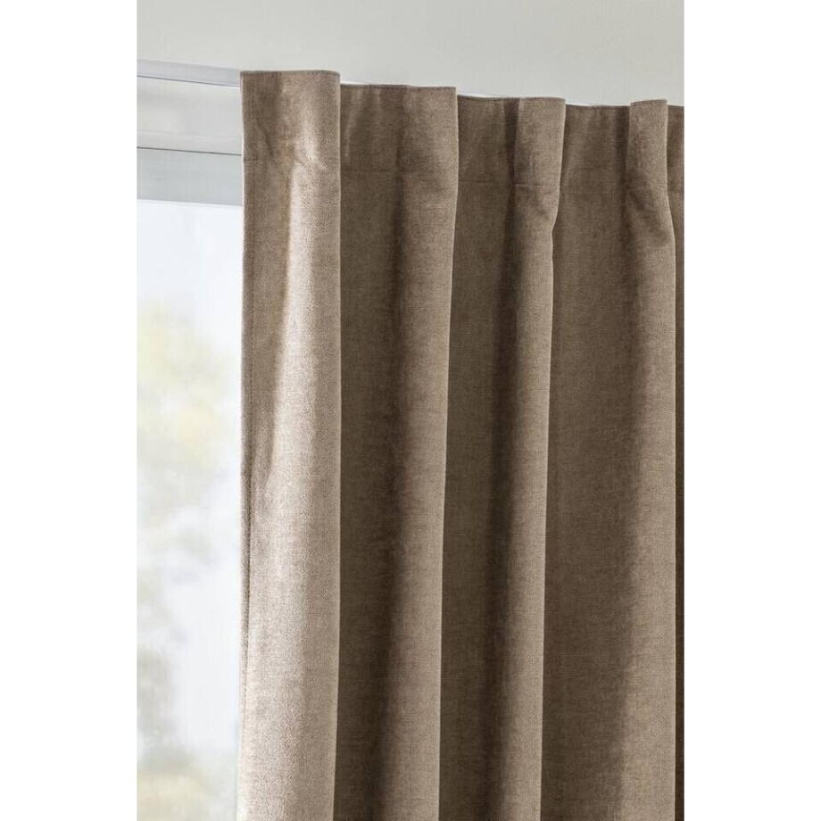 Leen Bakker - Gordijn Fabian - 135x280 Cm (1 Stuk) - Polyester - Bruin Leen Bakker - Gordijn Fabian - 135x280 Cm (1 Stuk) - Polyester - Bruin afbeelding 1