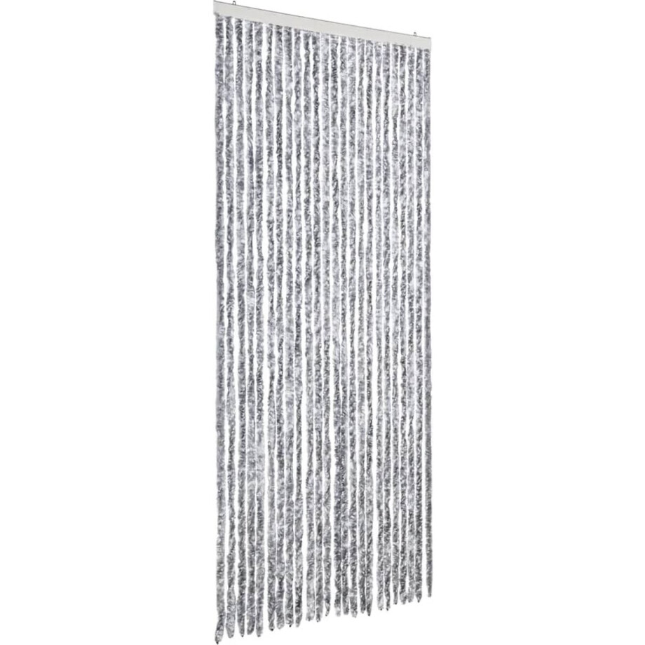 vidaXL - Vliegengordijn - 100x200 - cm - chenille - wit - en - grijs afbeelding 1