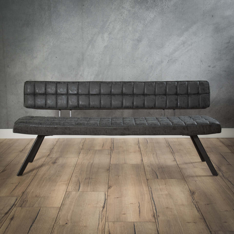 Eetkamerbank 'Ginger' 180cm, kleur Zwart afbeelding 1