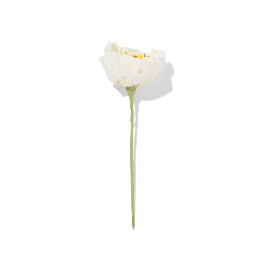 HEMA HEMA Kunstbloem Klaproos 23cm Papier Wit (wit) afbeelding 1