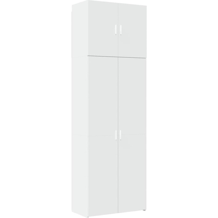 vidaXL - Hoge - kast - 80x42,5x249 - cm - bewerkt - hout - wit vidaXL - Hoge - kast - 80x42,5x249 - cm - bewerkt - hout - wit afbeelding 1
