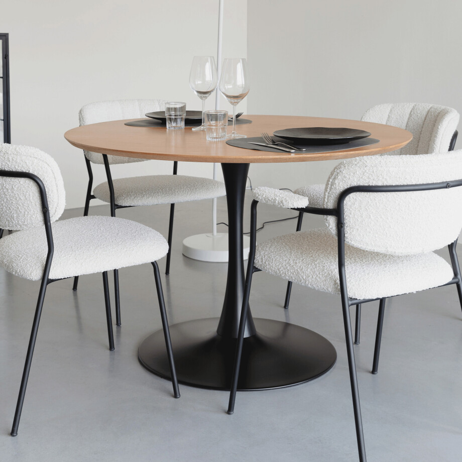 ZILT Ronde Eettafel 'Shandi' 110cm, kleur Naturel afbeelding 1