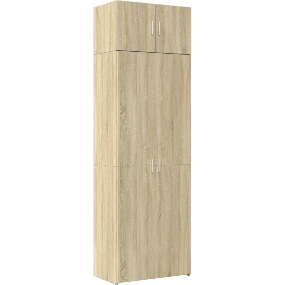 vidaXL - Opbergkast - 70x42,5x225 - cm - bewerkt - hout - sonoma - eikenkleurig vidaXL - Opbergkast - 70x42,5x225 - cm - bewerkt - hout - sonoma - eikenkleurig afbeelding 1