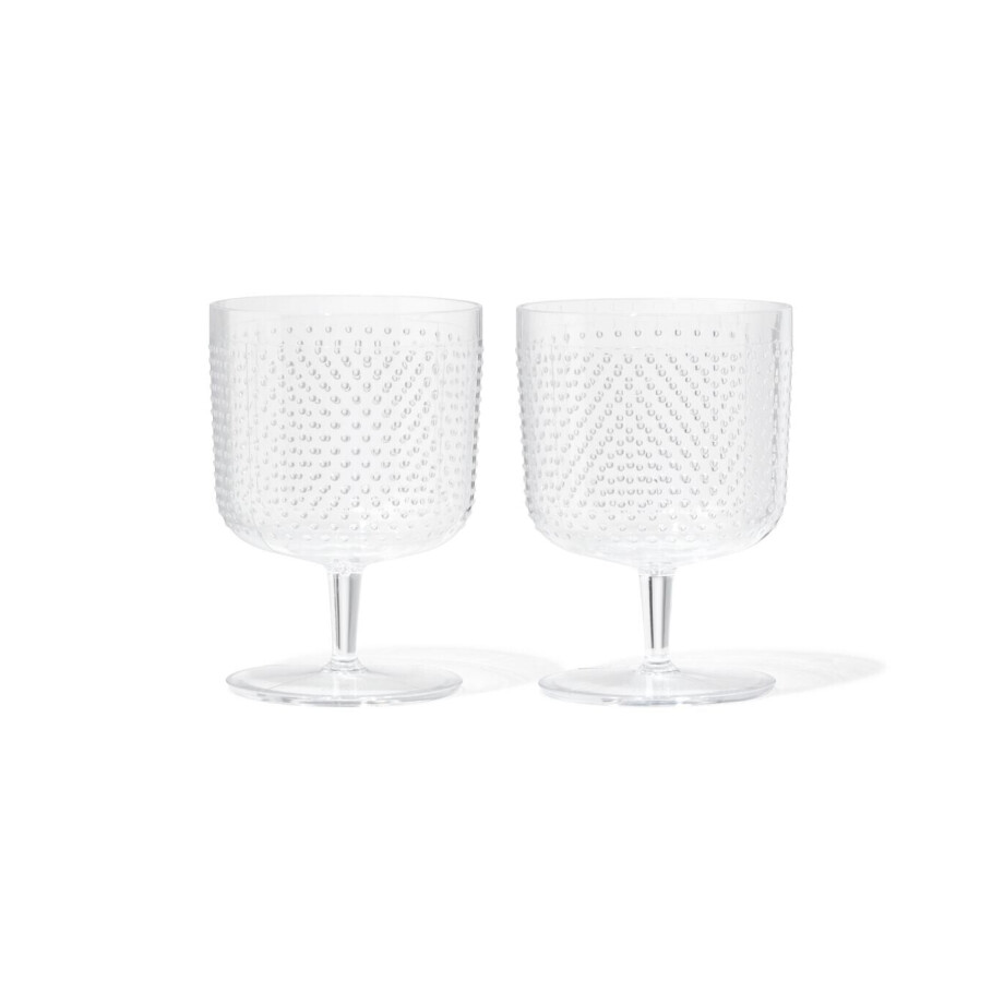 HEMA HEMA Wijnglas ⌀7.9x16.5cm Plastic - 2 Stuks afbeelding 