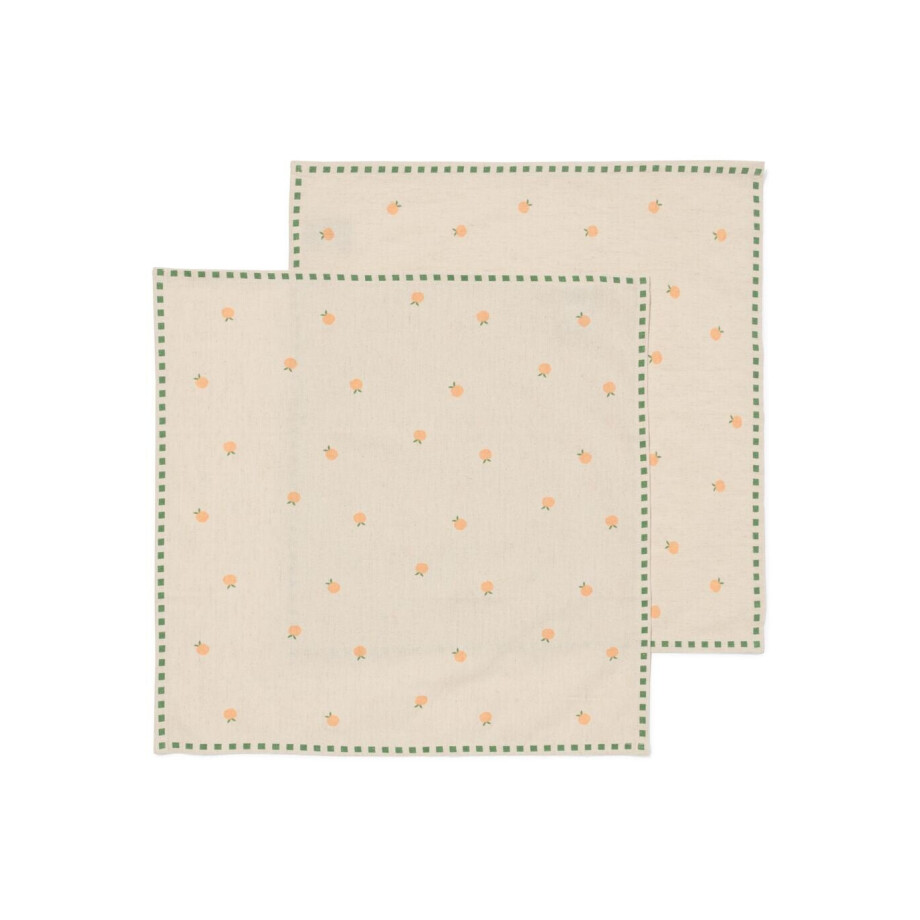 HEMA HEMA Servet 45x45cm Katoen Fruit - 2 Stuks afbeelding 