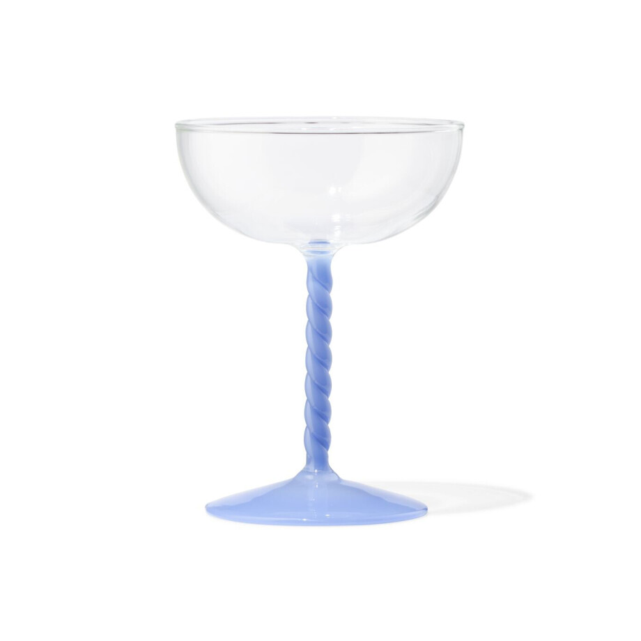 HEMA HEMA Espresso Martini Glas Blauw HEMA HEMA Espresso Martini Glas Blauw afbeelding