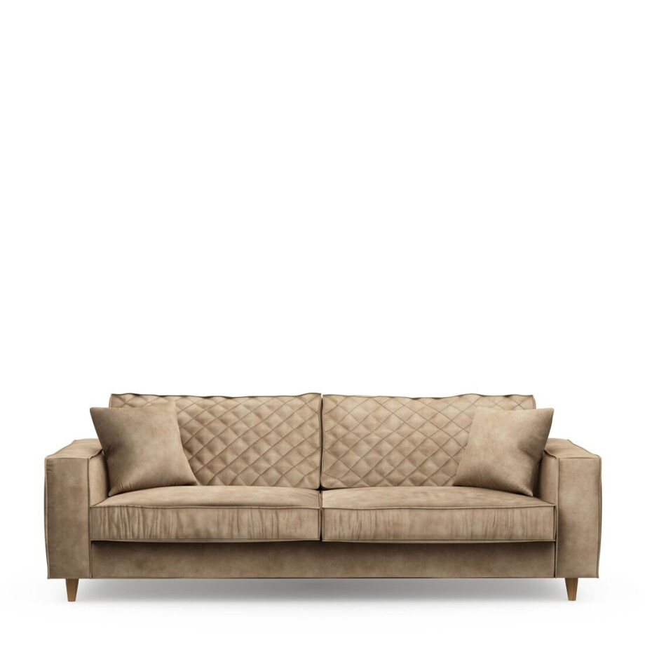 Rivièra Maison 3,5-zits Bank 'Kendall' Velvet, Kleur Golden Beige afbeelding 1