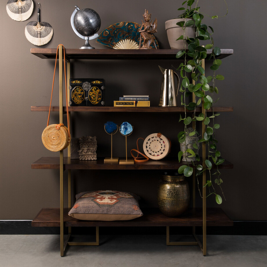 Dutchbone Wandrek 'Class' Antique Brass, 146 x 140cm, kleur Bruin Dutchbone Wandrek 'Class' Antique Brass, 146 x 140cm, kleur Bruin afbeelding 1