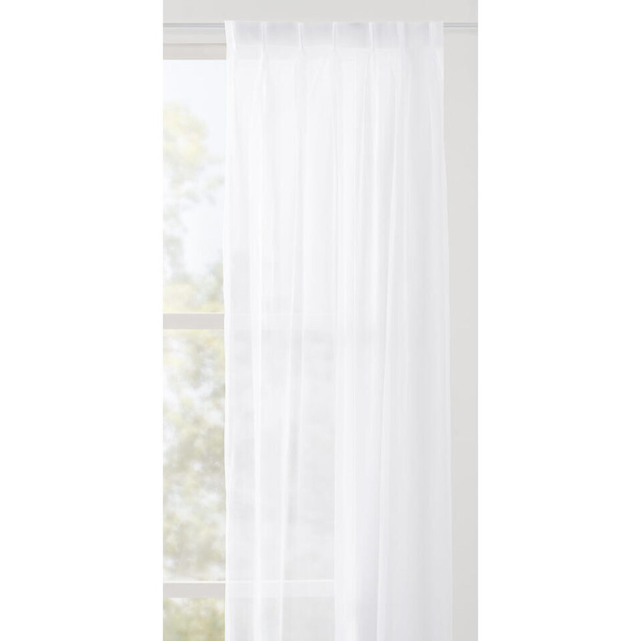 Leen Bakker - Vitrage Suus - 295 Cm - Polyester - Wit - H298 Cm Leen Bakker - Vitrage Suus - 295 Cm - Polyester - Wit - H298 Cm afbeelding 1