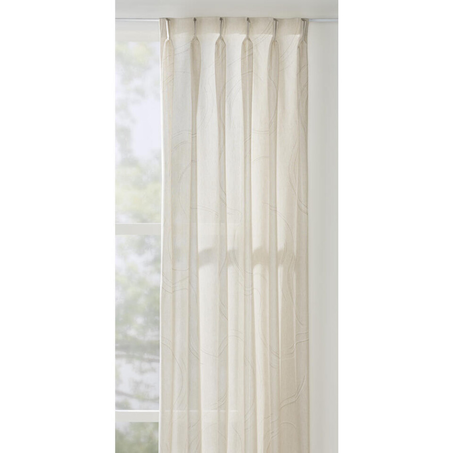 Leen Bakker - Inbetween Jolanda Stripe - Polyester/Gerecycled Kunststof/Linnen - Beige - H300 Cm afbeelding 1