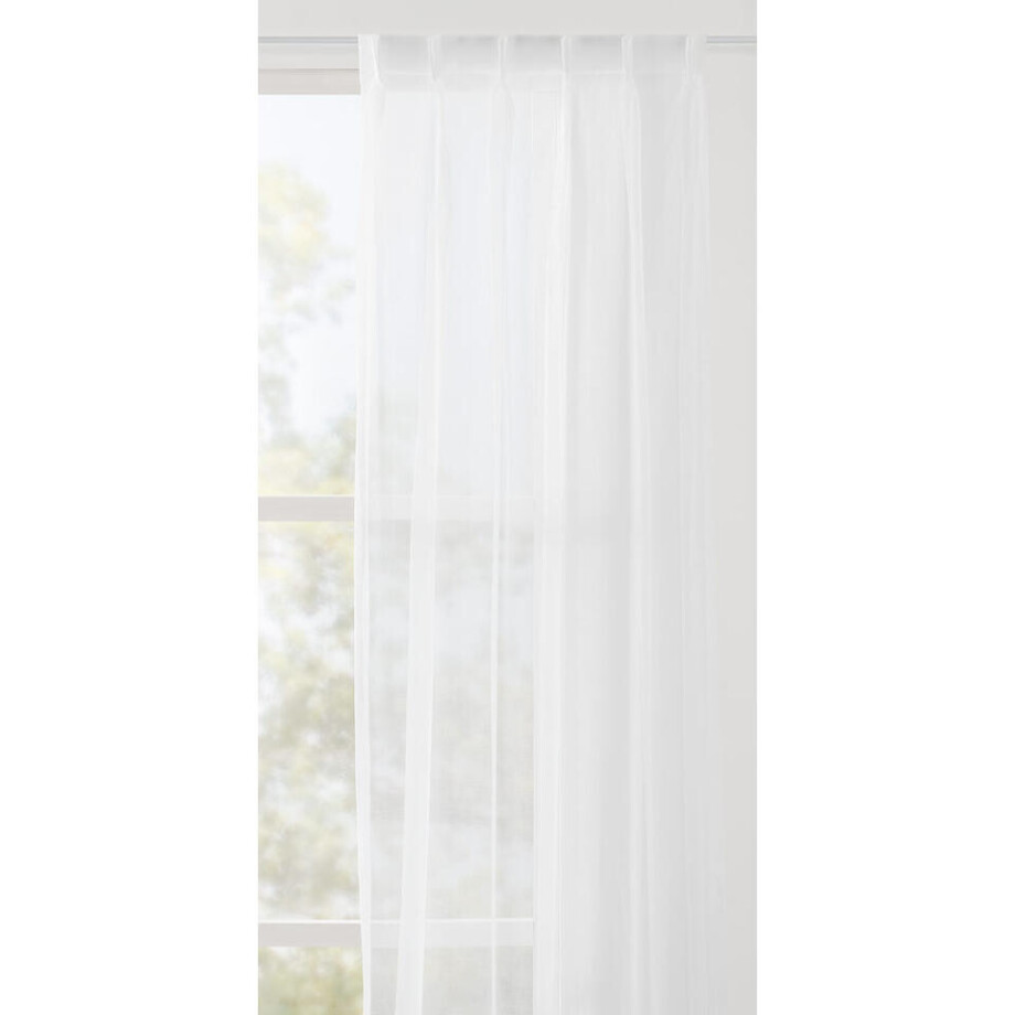 Leen Bakker - Vitrage Jasmijn - Polyester - Crème - H297 Cm Leen Bakker - Vitrage Jasmijn - Polyester - Crème - H297 Cm afbeelding 1