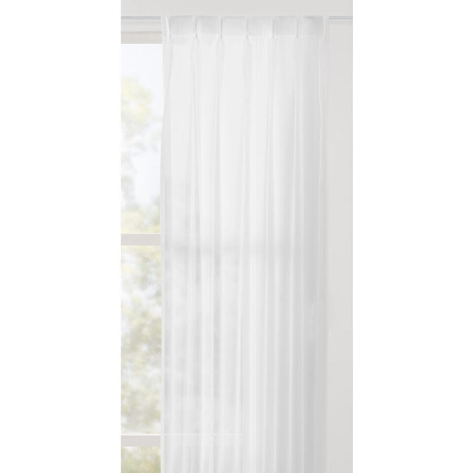 Leen Bakker - Vitrage Barcelona - Polyester - Wit - H295 Cm Leen Bakker - Vitrage Barcelona - Polyester - Wit - H295 Cm afbeelding 1