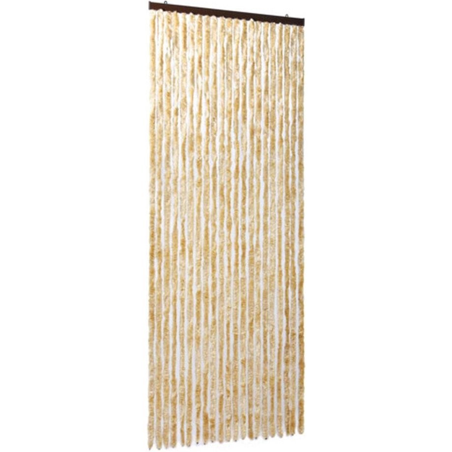 vidaXL - Vliegengordijn - 90x220 - cm - chenille - beige afbeelding 1