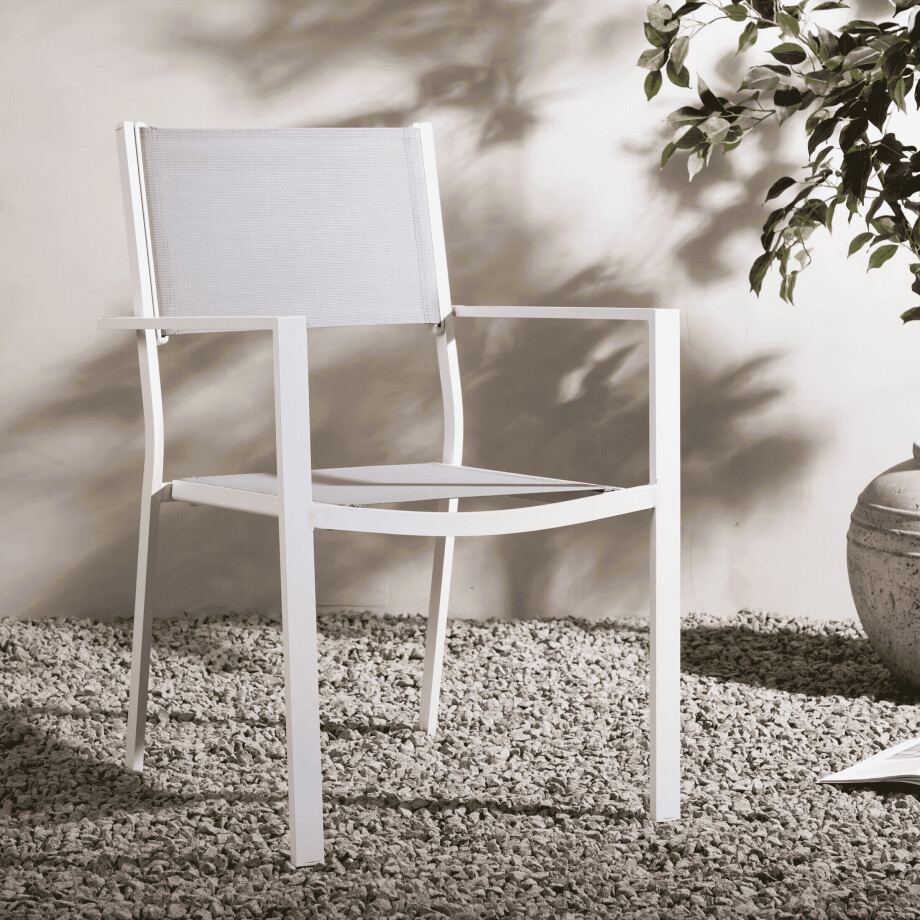 Nohr Tuinstoel 'Lasheka' kleur Wit/Grijs afbeelding 1