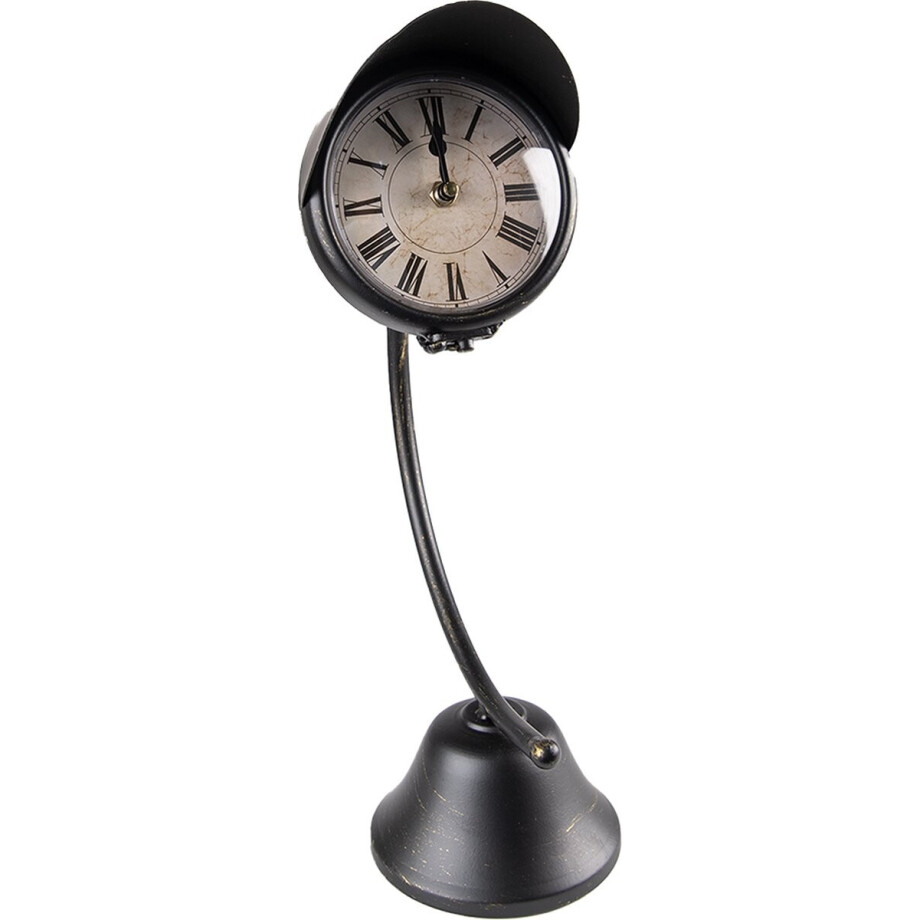 Clayre & Eef Tafelklok 12x20x37 cm Zwart Metaal afbeelding 1